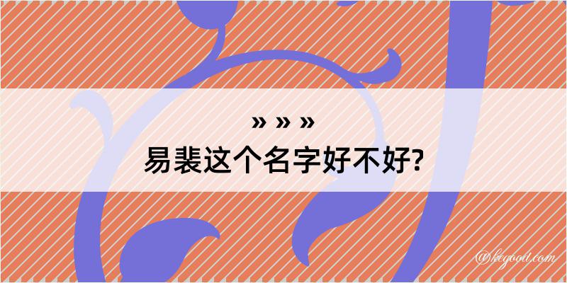 易裴这个名字好不好?