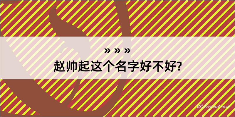 赵帅起这个名字好不好?