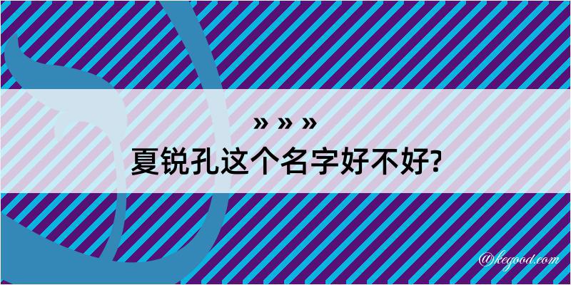 夏锐孔这个名字好不好?