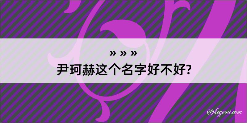 尹珂赫这个名字好不好?