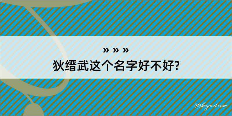 狄缙武这个名字好不好?