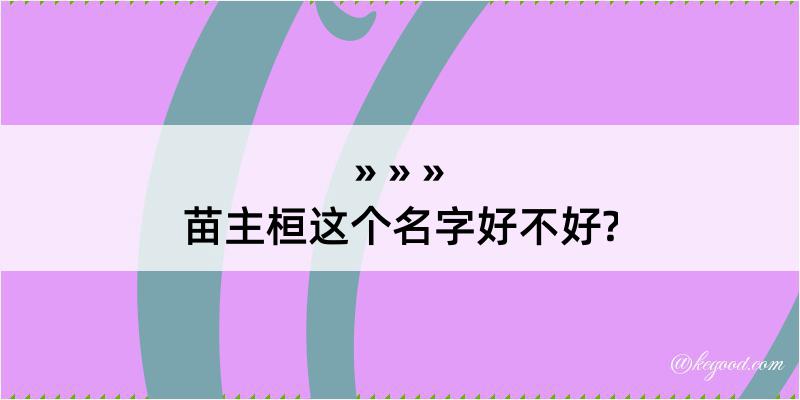 苗主桓这个名字好不好?