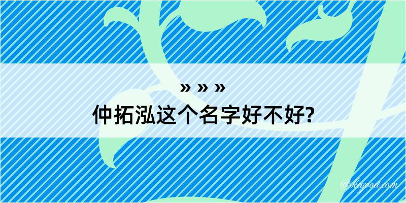 仲拓泓这个名字好不好?