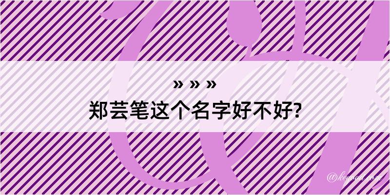 郑芸笔这个名字好不好?