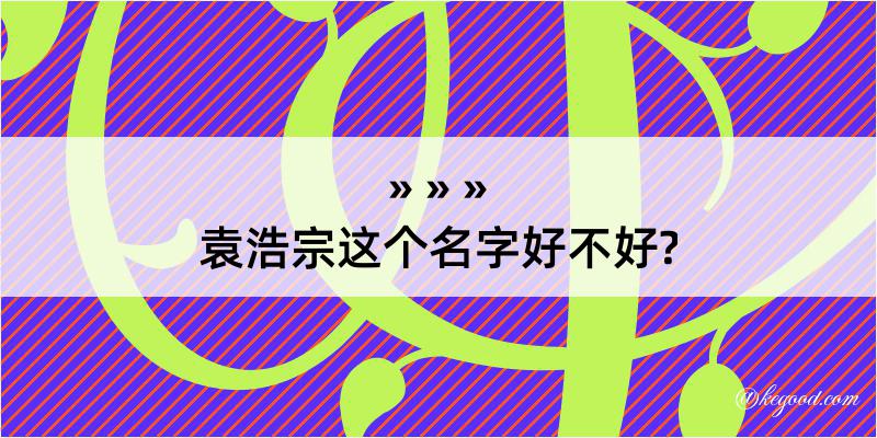 袁浩宗这个名字好不好?