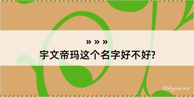 宇文帝玛这个名字好不好?