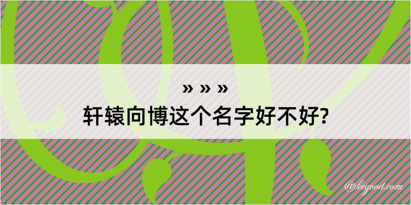 轩辕向博这个名字好不好?