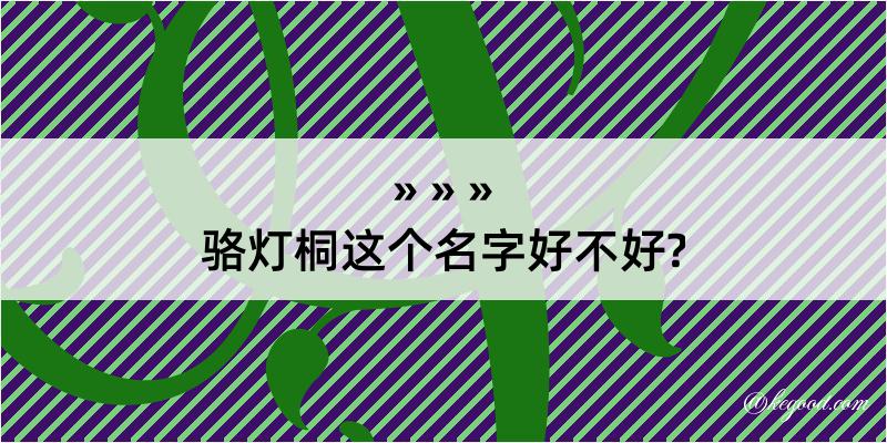 骆灯桐这个名字好不好?