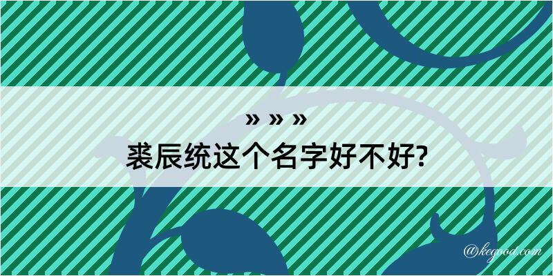 裘辰统这个名字好不好?