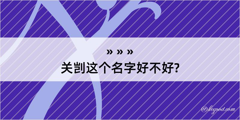 关剀这个名字好不好?