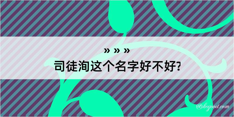 司徒洵这个名字好不好?