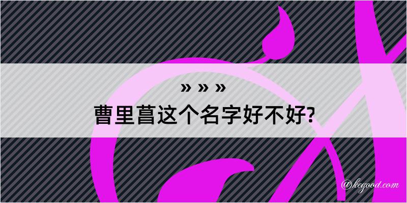 曹里菖这个名字好不好?