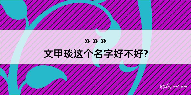 文甲琰这个名字好不好?