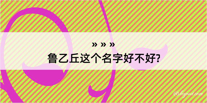 鲁乙丘这个名字好不好?