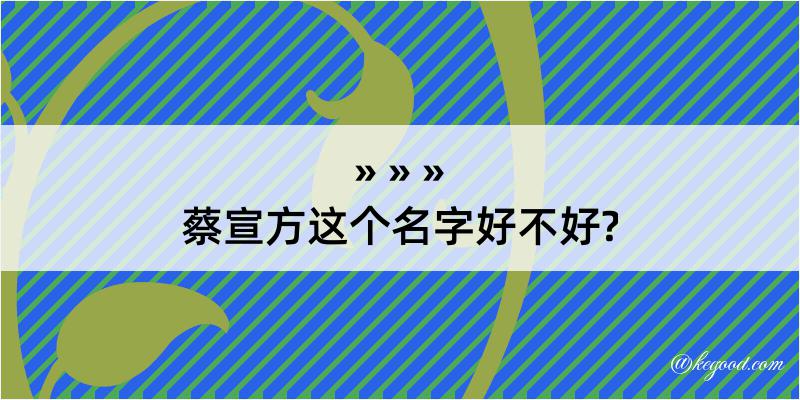 蔡宣方这个名字好不好?