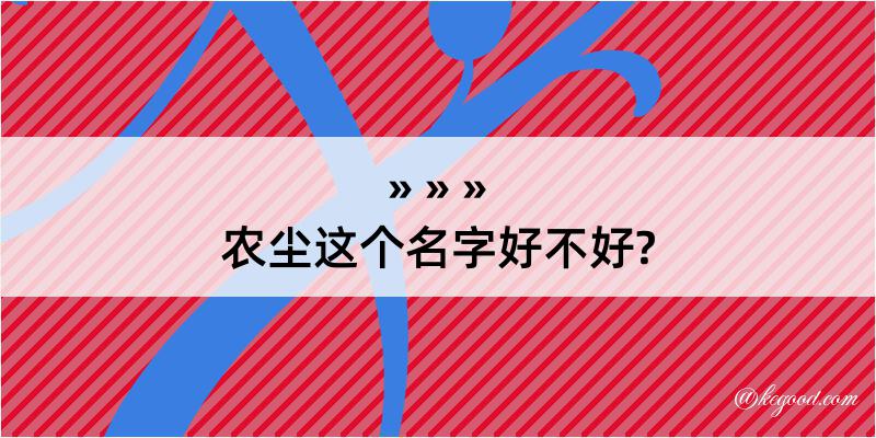 农尘这个名字好不好?