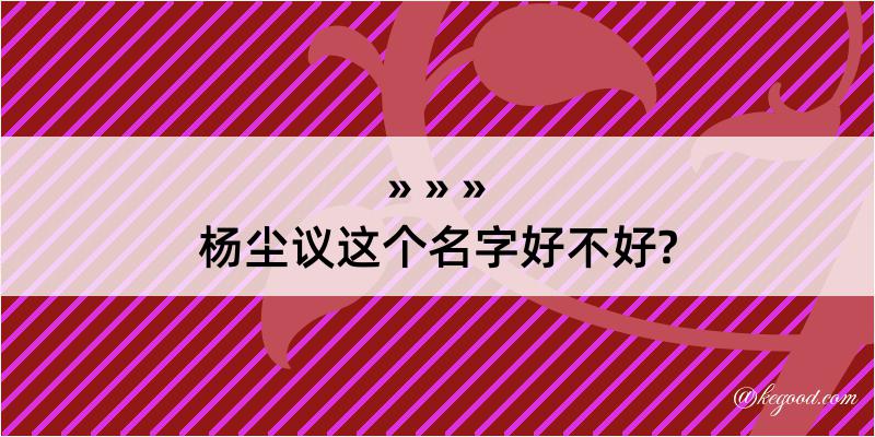 杨尘议这个名字好不好?