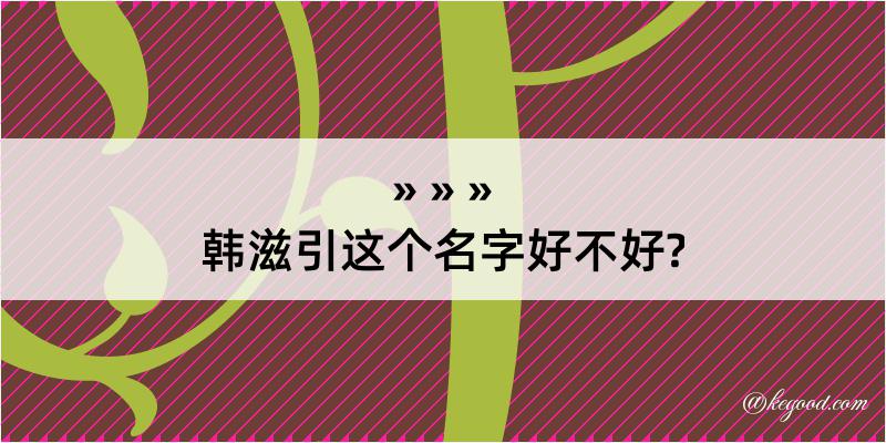 韩滋引这个名字好不好?