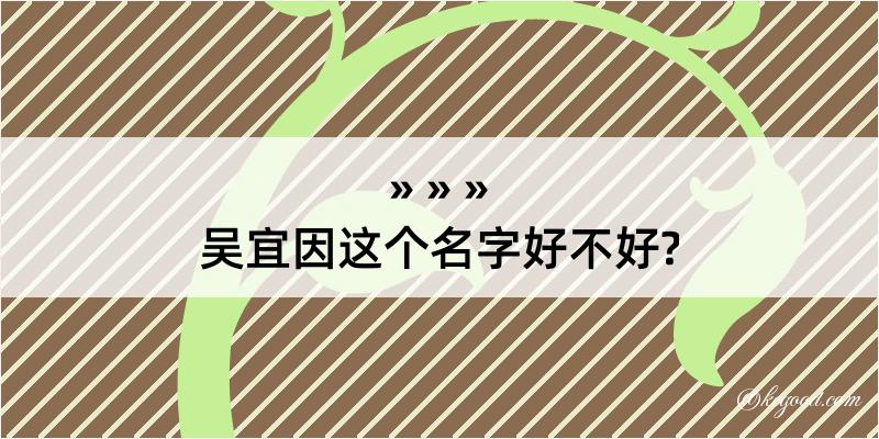 吴宜因这个名字好不好?