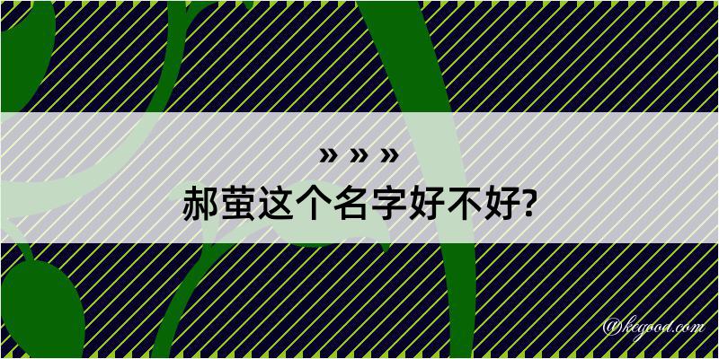 郝萤这个名字好不好?