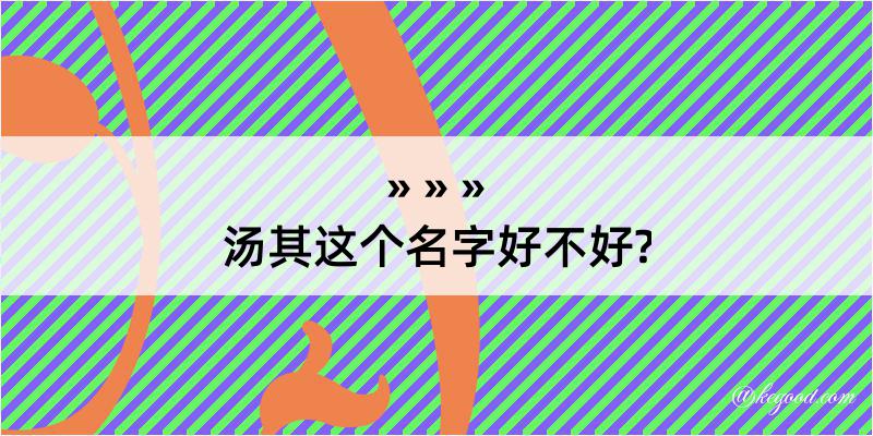 汤其这个名字好不好?