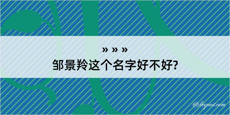 邹景羚这个名字好不好?