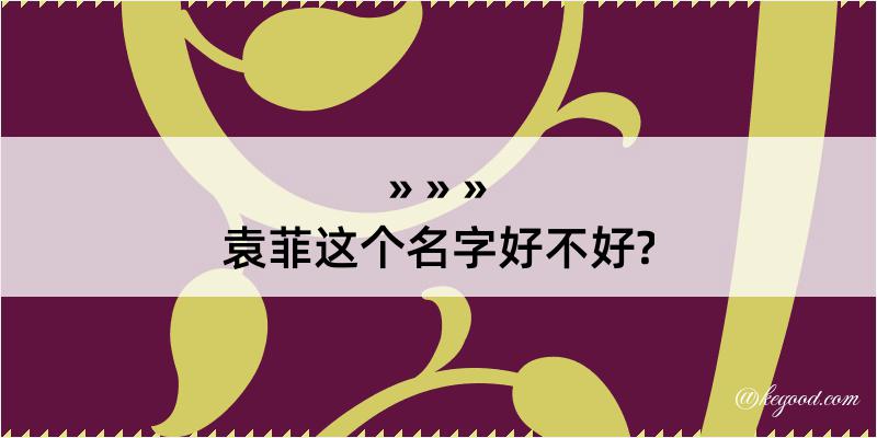 袁菲这个名字好不好?