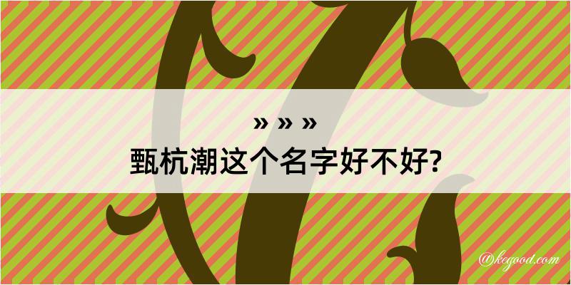 甄杭潮这个名字好不好?