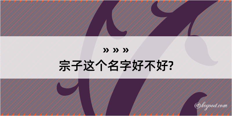 宗子这个名字好不好?