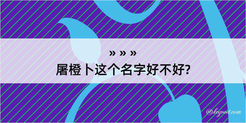 屠橙卜这个名字好不好?