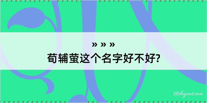 荀辅萤这个名字好不好?