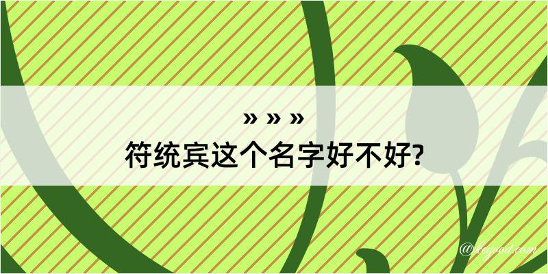 符统宾这个名字好不好?