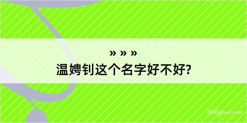 温娉钊这个名字好不好?