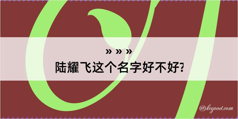 陆耀飞这个名字好不好?