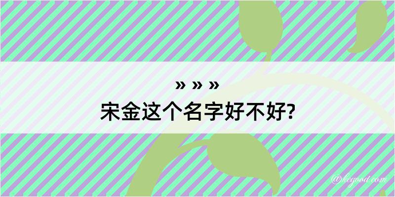 宋金这个名字好不好?