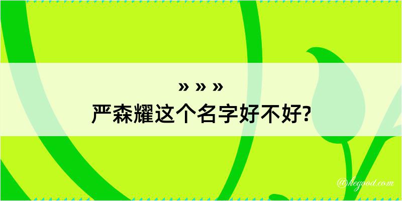 严森耀这个名字好不好?