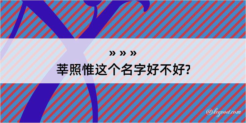 莘照惟这个名字好不好?