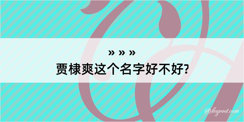 贾棣爽这个名字好不好?