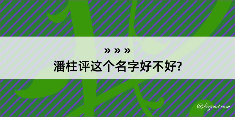 潘柱评这个名字好不好?